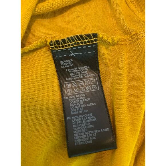 Forever 21 yellow cold shoulder dolman long sleeves blouse size small - Picture 4 of 7